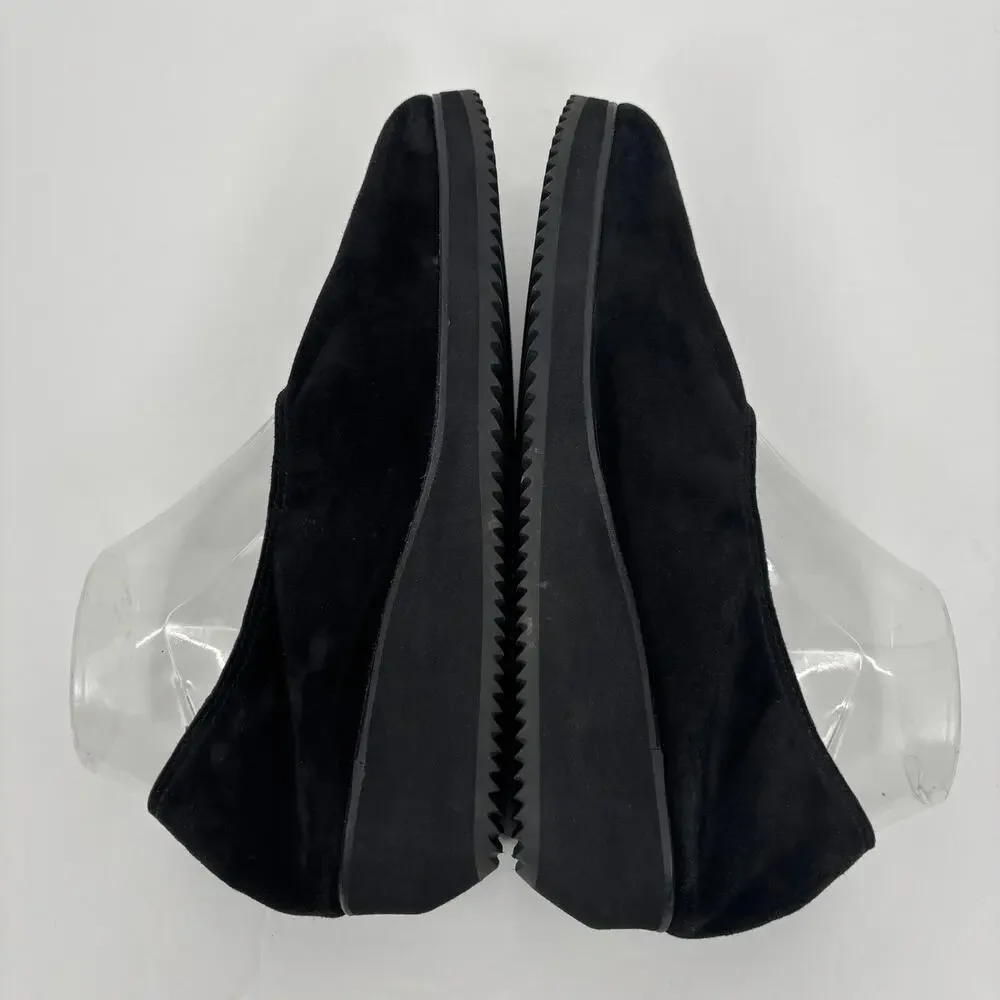 Eileen Fisher Wedge Ballet Flat Slip On Shoes 10 Blk Suede Minimalist Lagenlook